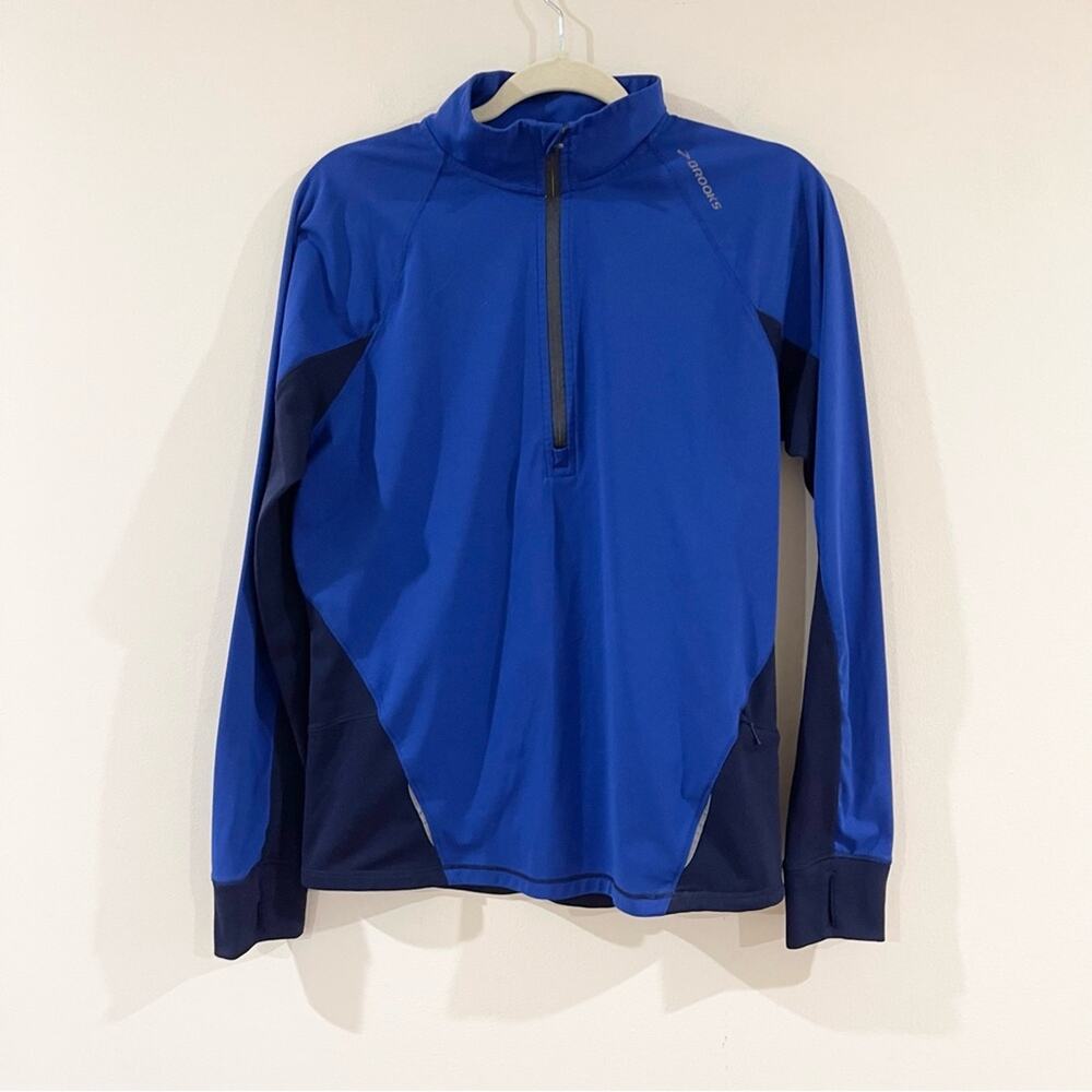 Brooks Men's 1/2 Zip Long Sleeve Running Pullover Top Men size S Blue